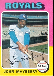 1975 Topps Baseball Cards      095      John Mayberry